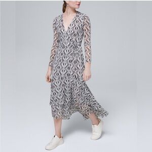White House Black Market Geometric Long Sleeve Dress